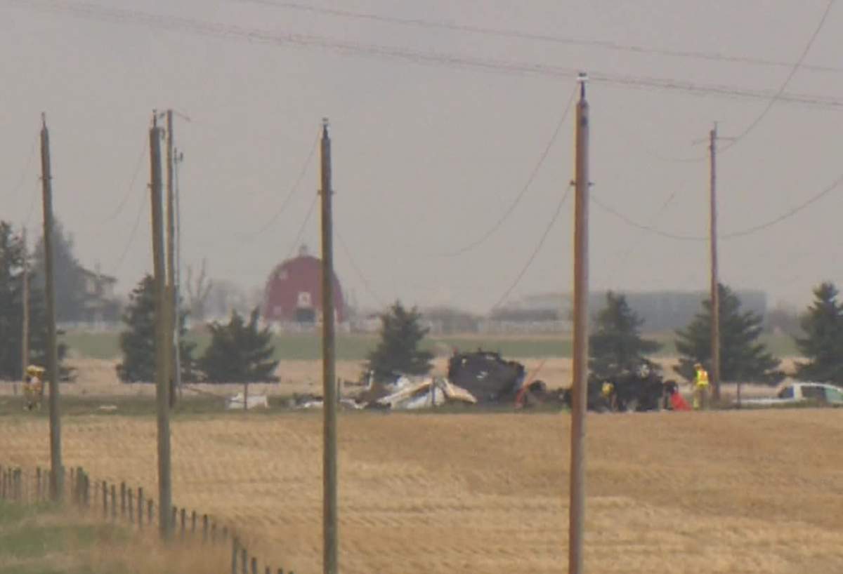 RCMP said the crash happened Sunday morning at the intersection of Highway 9 and Highway 564, about 20 kilometres east of Calgary.