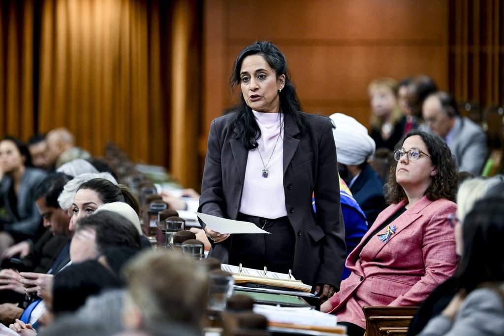 Minister of Foreign Affairs Anita Anand rises during Question Period in the House of Commons on Parliament Hill in Ottawa, on Thursday, May 7, 2026. THE CANADIAN PRESS/Spencer Colby.