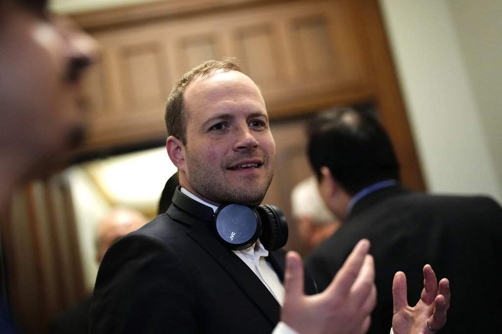 Liberal MP Nathaniel Erskine-Smith arrives for a meeting of the Liberal caucus, on Parliament Hill in Ottawa, on Sunday, May 25, 2025. 