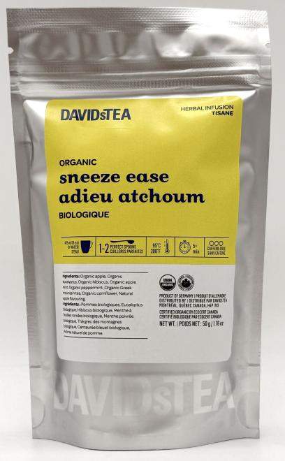 DavidsTea Organic Sneeze Ease Herbal Infusion product has been recalled due to an undeclared almond, missing on the label.