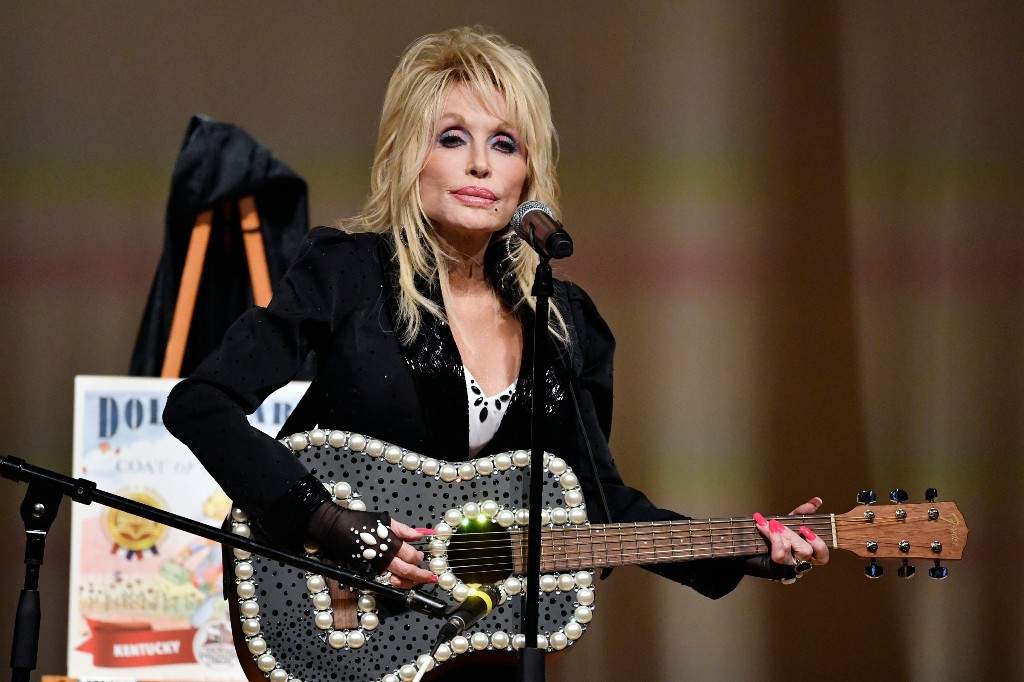 Dolly Parton appears at an event to celebrate the expansion of the Imagination Library of Kentucky at the Lyric Theatre in Lexington, Ky., on Aug. 27, 2024.