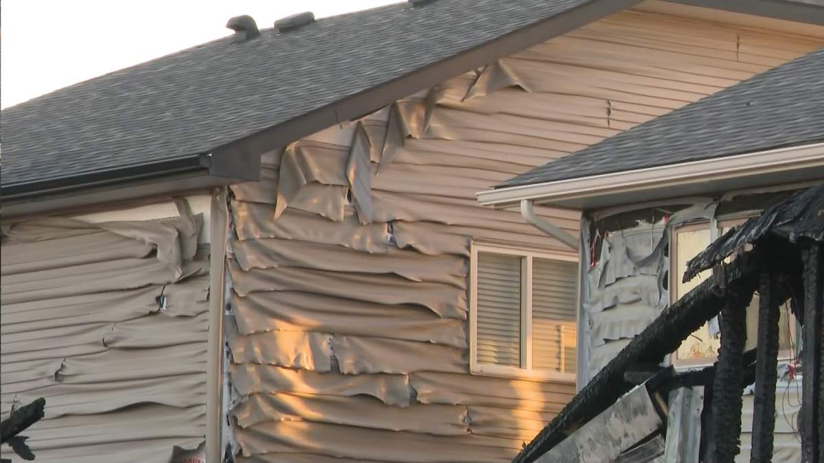 One of the homes was so damaged the family will need to temporarily find another place to live, while several other homes had melted siding or other exterior damage.