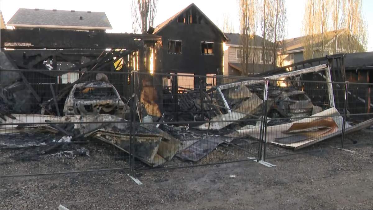 Several vehicles that were parked inside the burned garages were also destroyed in the fire.