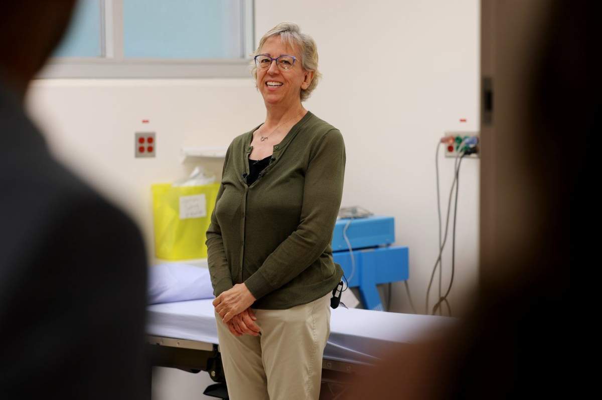 Mary-Ann Thurber smiles while speaking with media about her Endoscopic sleeve gastroplasty treatment at The Royal Alexandra Hospital in Edmonton on Wednesday, May 27, 2026.