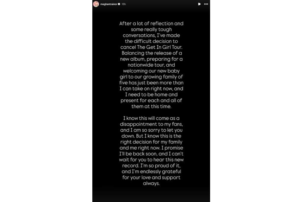 A screenshot from Meghan Trainor's Instagram Stories.