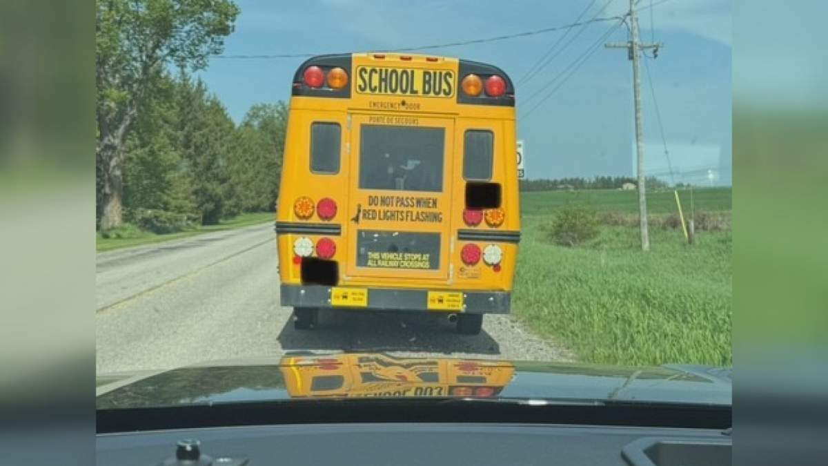 OPP charged a school bus driver for travelling 100 km/h with children on board.