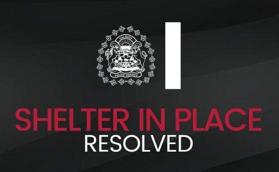 Calgary police issued the "shelter in place" advisory around 9 a.m. Monday and lifted it about two hours later.