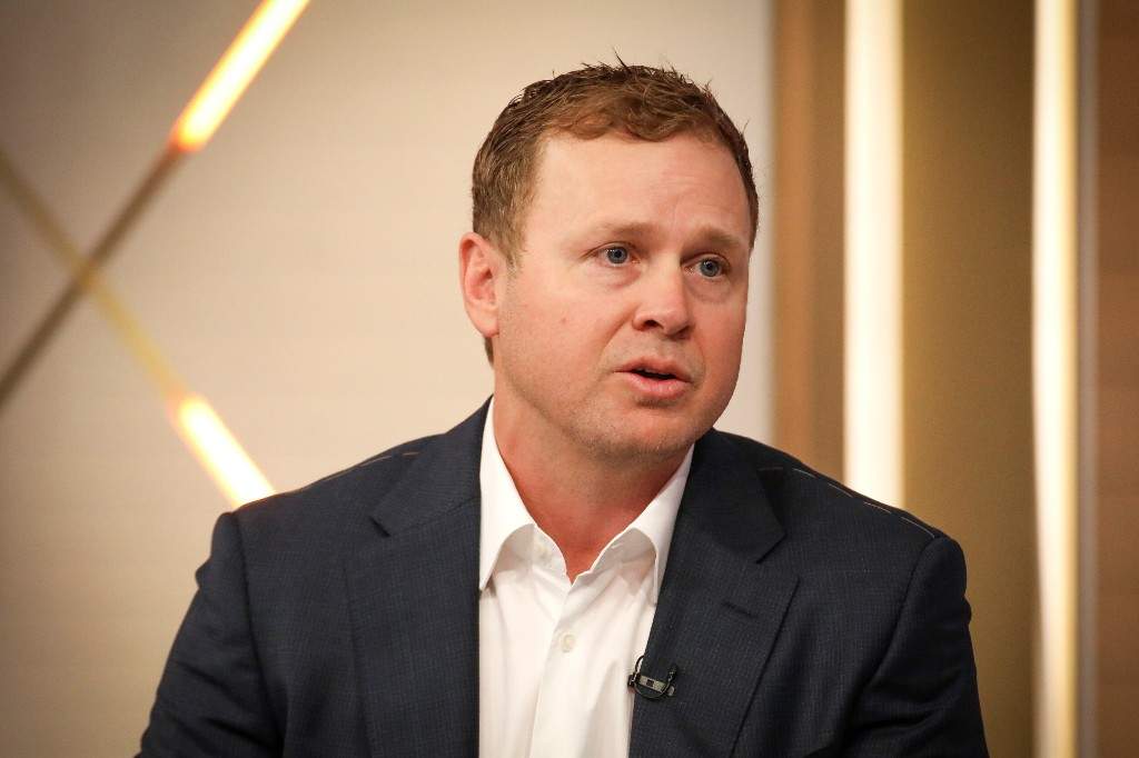 Spencer Pratt speaks during an appearance on "Fox & Friends" at Fox News headquarters, Jan. 28, 2026, in New York.