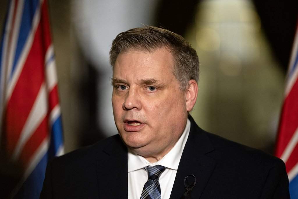 MLA Peter Milobar speaks during a press conference at the legislature in Victoria, B.C., on Tuesday, Feb. 17, 2026.