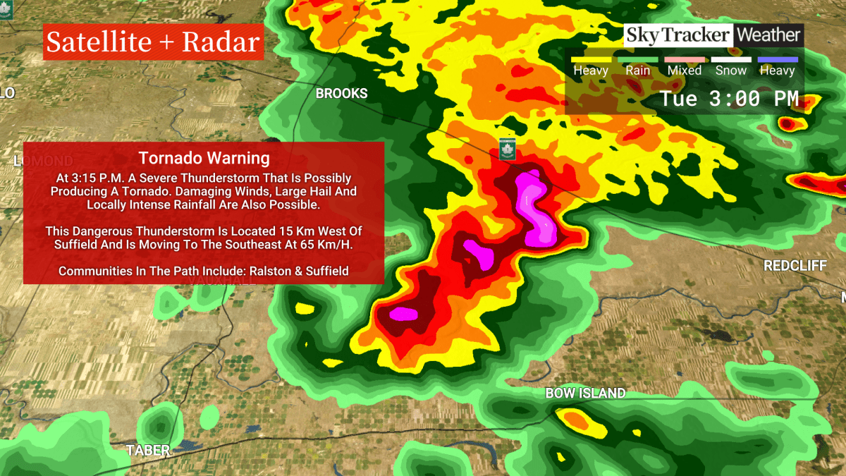 Tornado warning downgraded as thunderstorm sweeps over Medicine Hat, southeastern Alberta - image