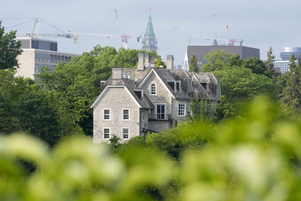 The official residence of the prime minister of Canada at 24 Sussex Drive is seen in Ottawa, June 26, 2026.