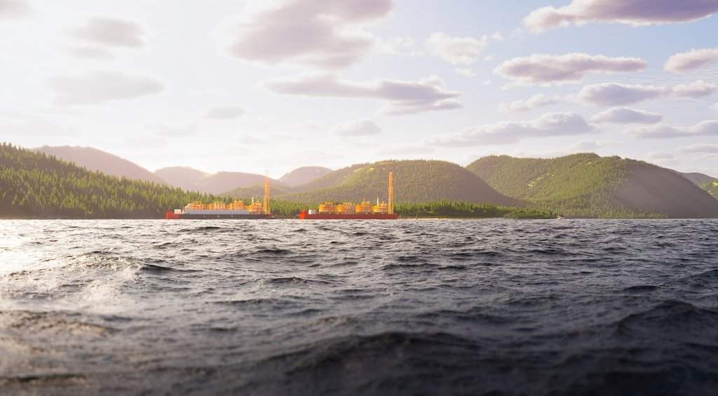 A project rendering of the yet-to-be-built Western LNG Ksi Lisims project is shown in this undated handout image. THE CANADIAN PRESS/Handout - Western LNG (Mandatory Credit).