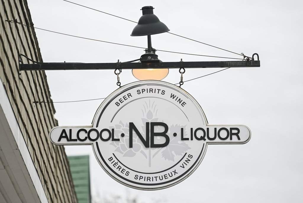 A sign for a New Brunswick liquor store in the town of St. Andrews, N.B., on Tuesday, May 6, 2025. THE CANADIAN PRESS/Graham Hughes.