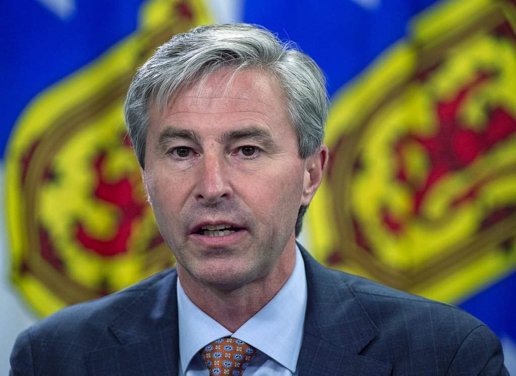 Nova Scotia Premier Tim Houston fields a question at a briefing in Halifax on Wednesday, Sept. 29, 2021. THE CANADIAN PRESS/Andrew Vaughan.