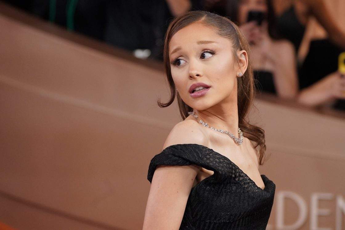 Ariana Grande arrives at the 83rd Golden Globes on Sunday, Jan. 11, 2026, at the Beverly Hilton in Beverly Hills, Calif.