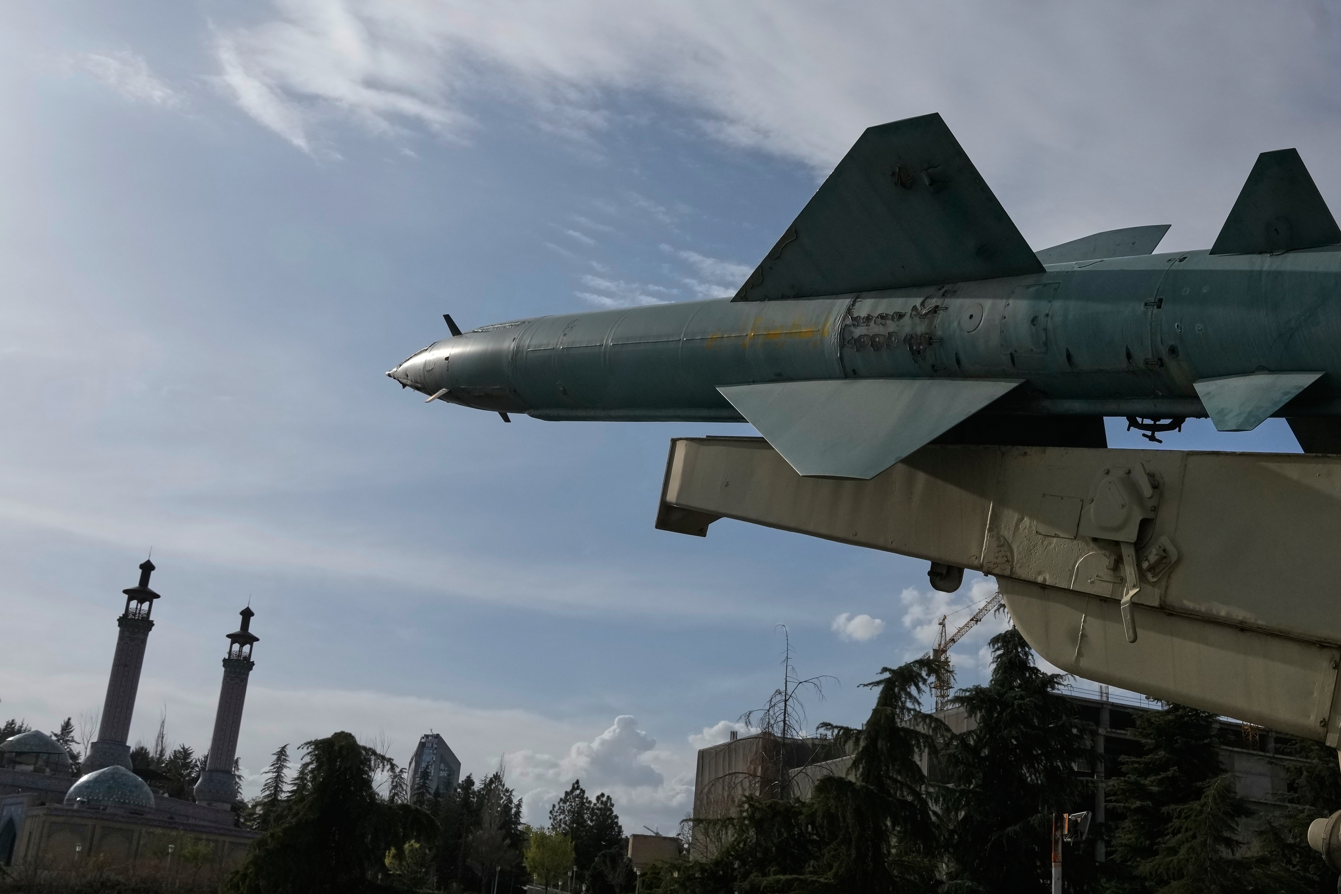 Missile displayed at recreational area Tehran, Iran, Tuesday, March 24, 2026. 