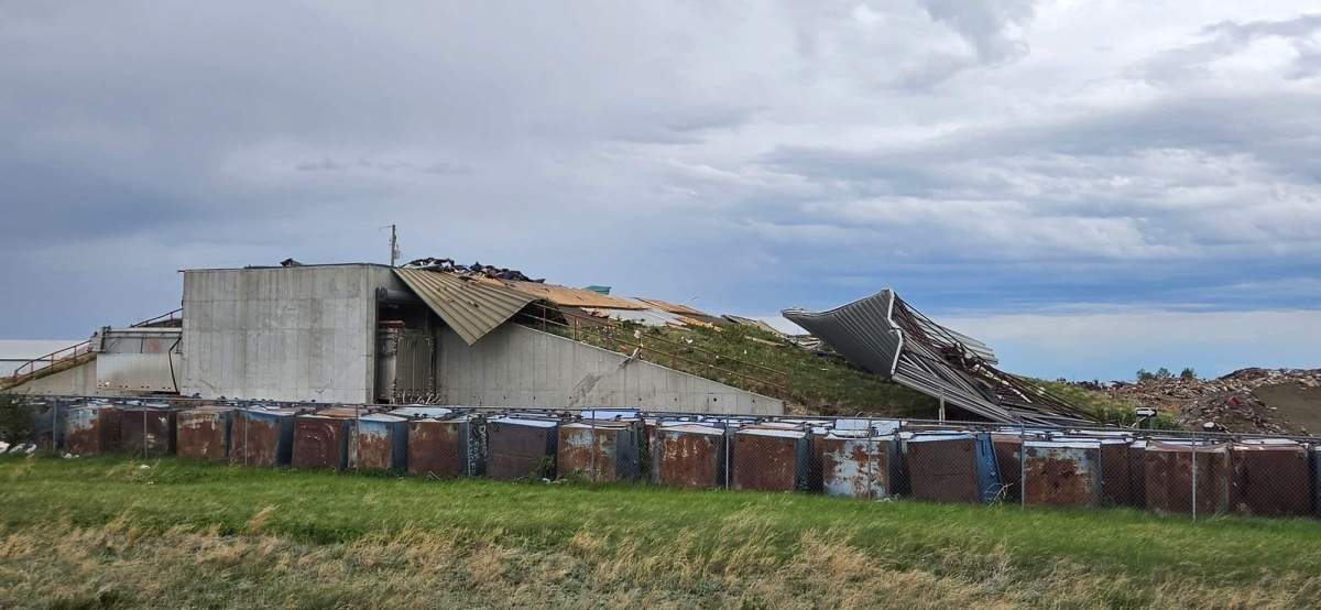 Damaged Quonset hut