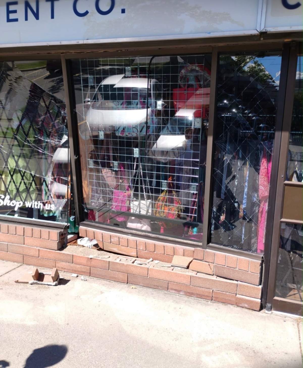 The store after a driver ran into sweet streats consignmnet