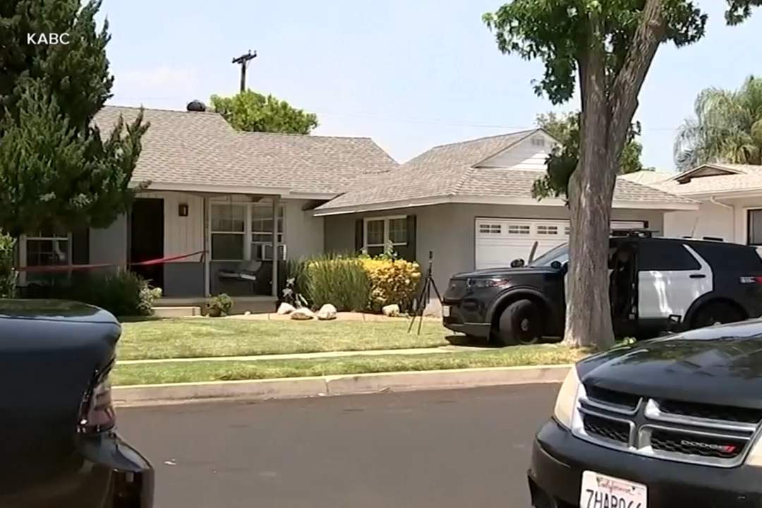 This image made from video provided by KABC shows the scene at a home where authorities were investigating the fatal stabbing of actor James Handy on Wednesday, June 3, 2026, in Los Angeles.