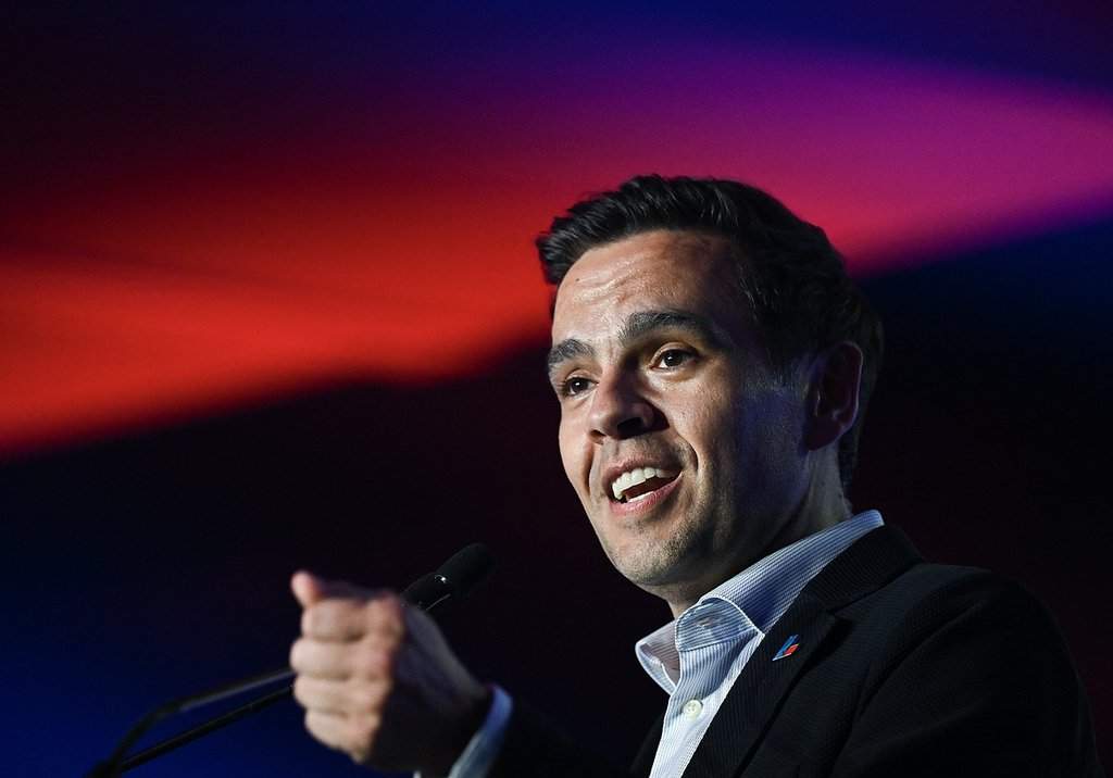 Liberal Party of Quebec leader Charles Milliard speaks during the party's general council meeting in Sherbrooke, Que., on Friday, June 5, 2026.