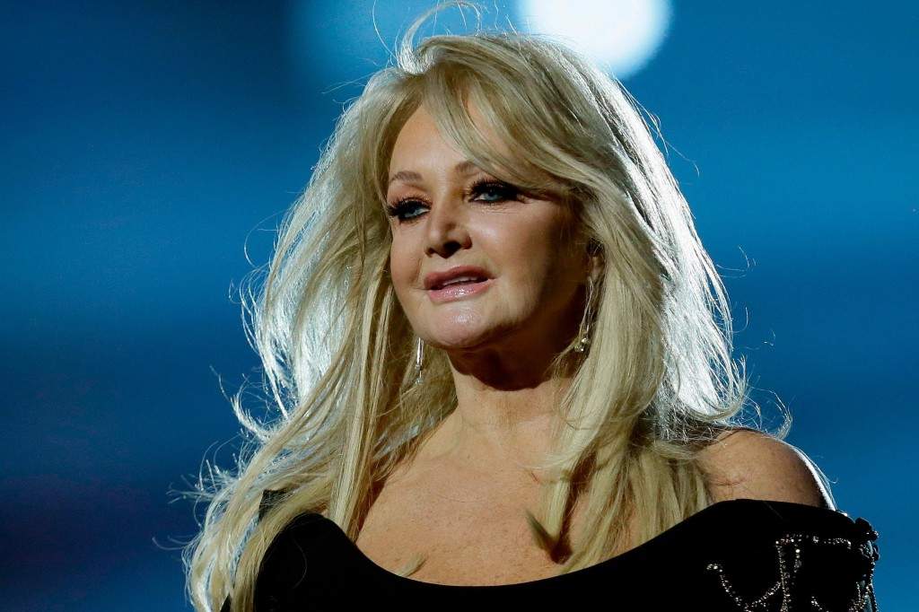 Singer Bonnie Tyler performs her song 'Believe in Me' during a rehearsal for the final of the Eurovision Song Contest at the Malmo Arena in Malmo, Sweden on May 17, 2013.