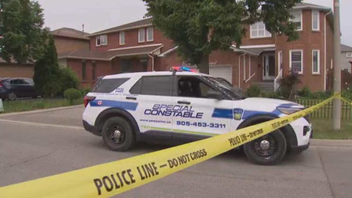 A Peel Regional Police special constable vehicle sits outside of a home in Brampton on June 14 after an early-morning home invasion.