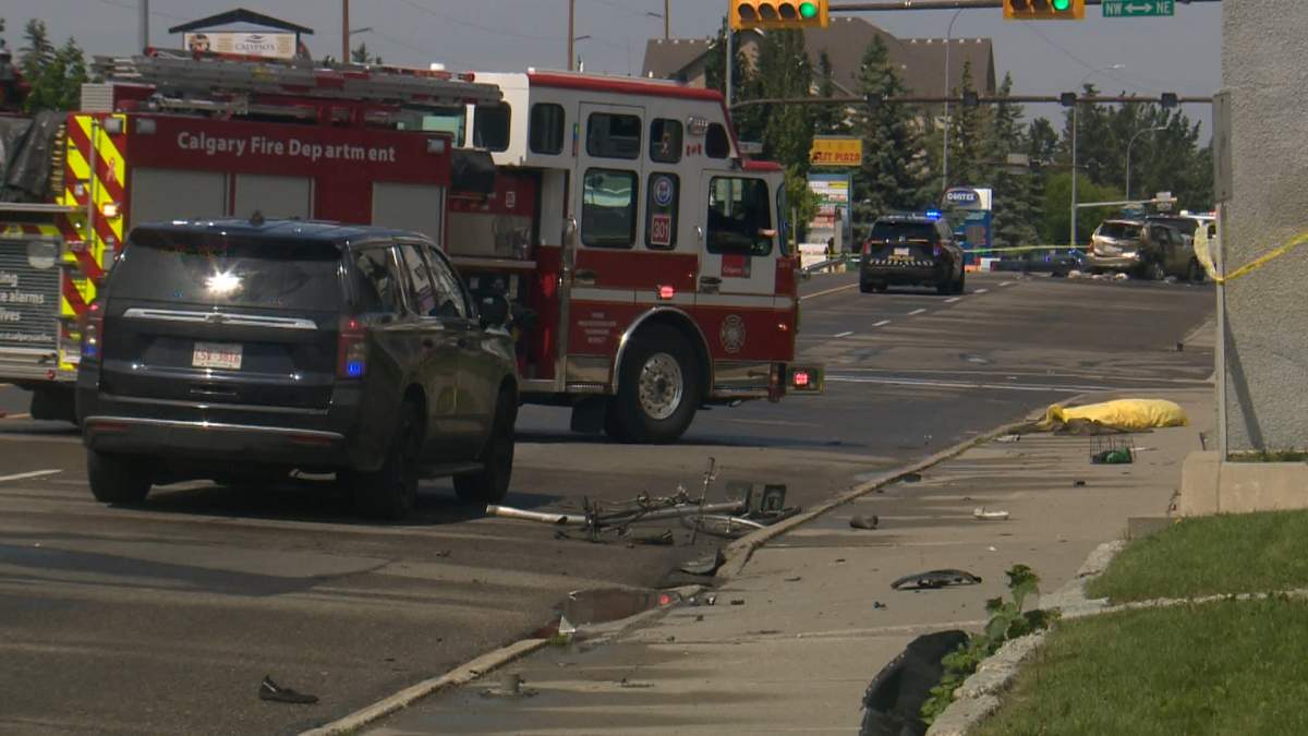 Police say this crash along Centre Street North, between 19 and 21 Avenue, may have happened when the driver of one of the vehicle suffered a medical emergency.