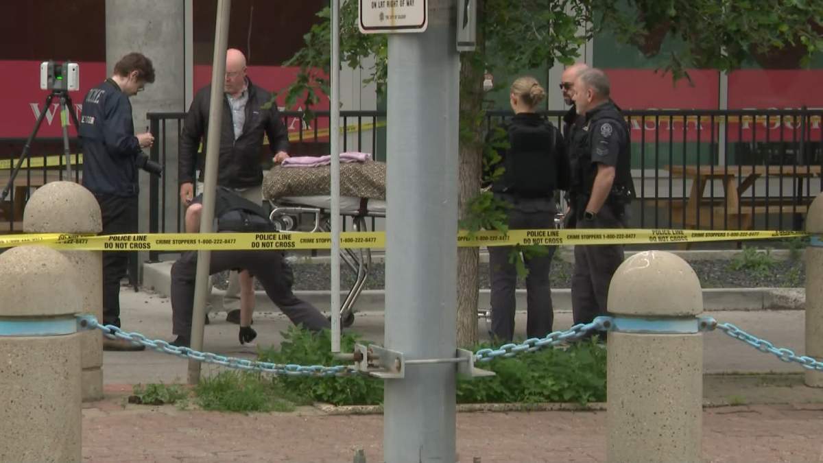 Calgary police said officers responded to the area near 9 Street and 5 Avenue shortly before 5:30 a.m. on Tuesday.