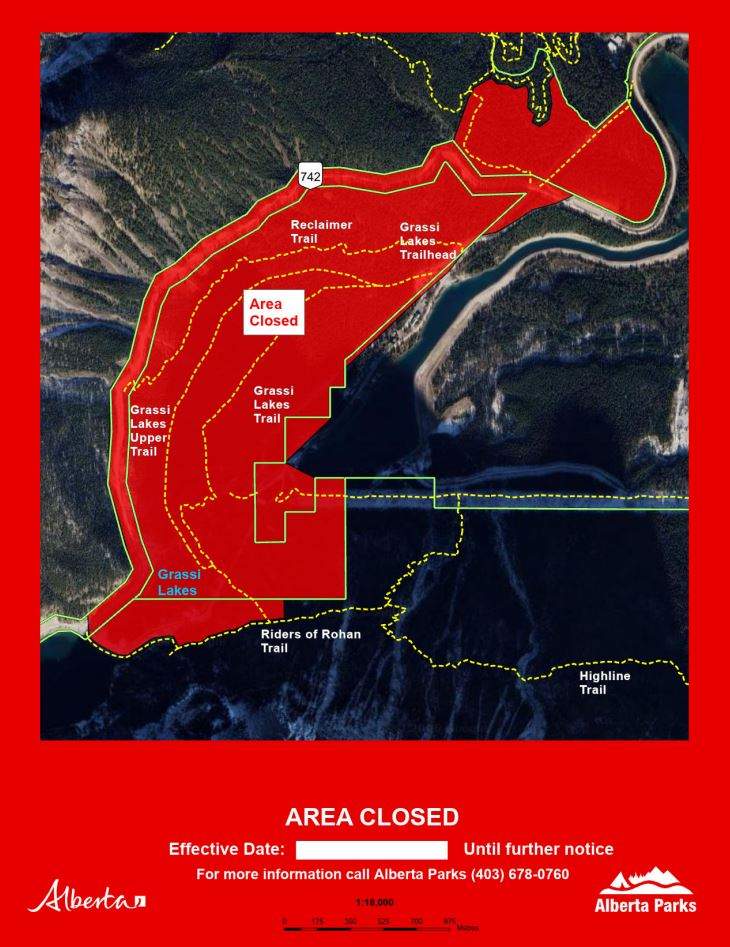 A map posted online shows the large area affected by the closure which went into effect on Wednesday.