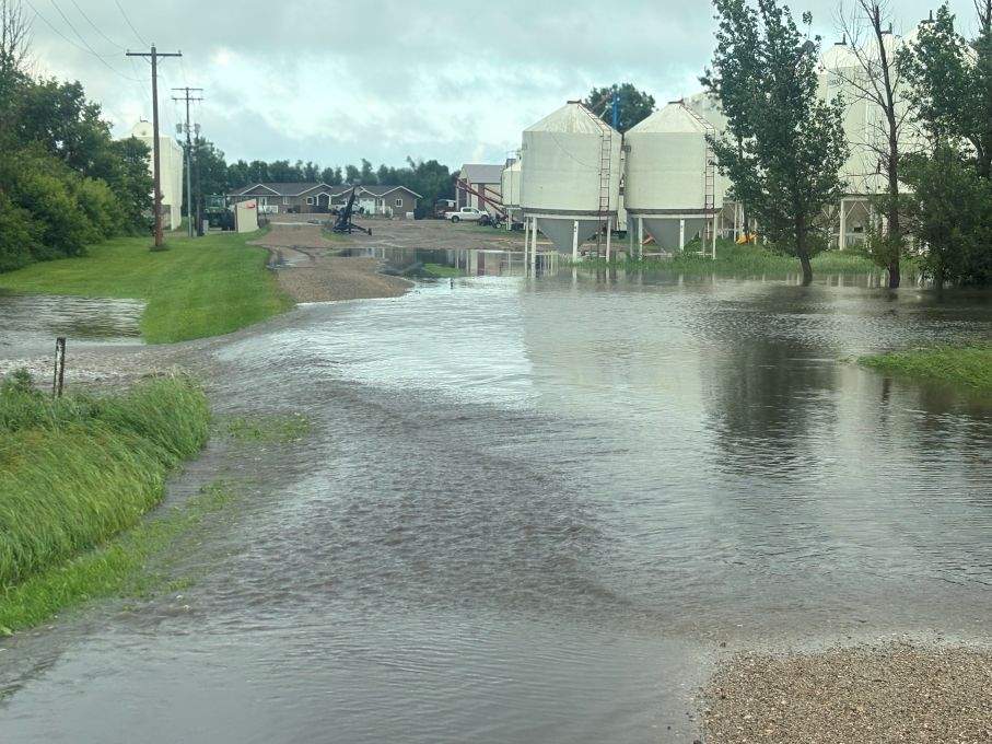 Minto, Man., saw more than 113 millimetres of rain as of Tuesday morning, ECCC said.