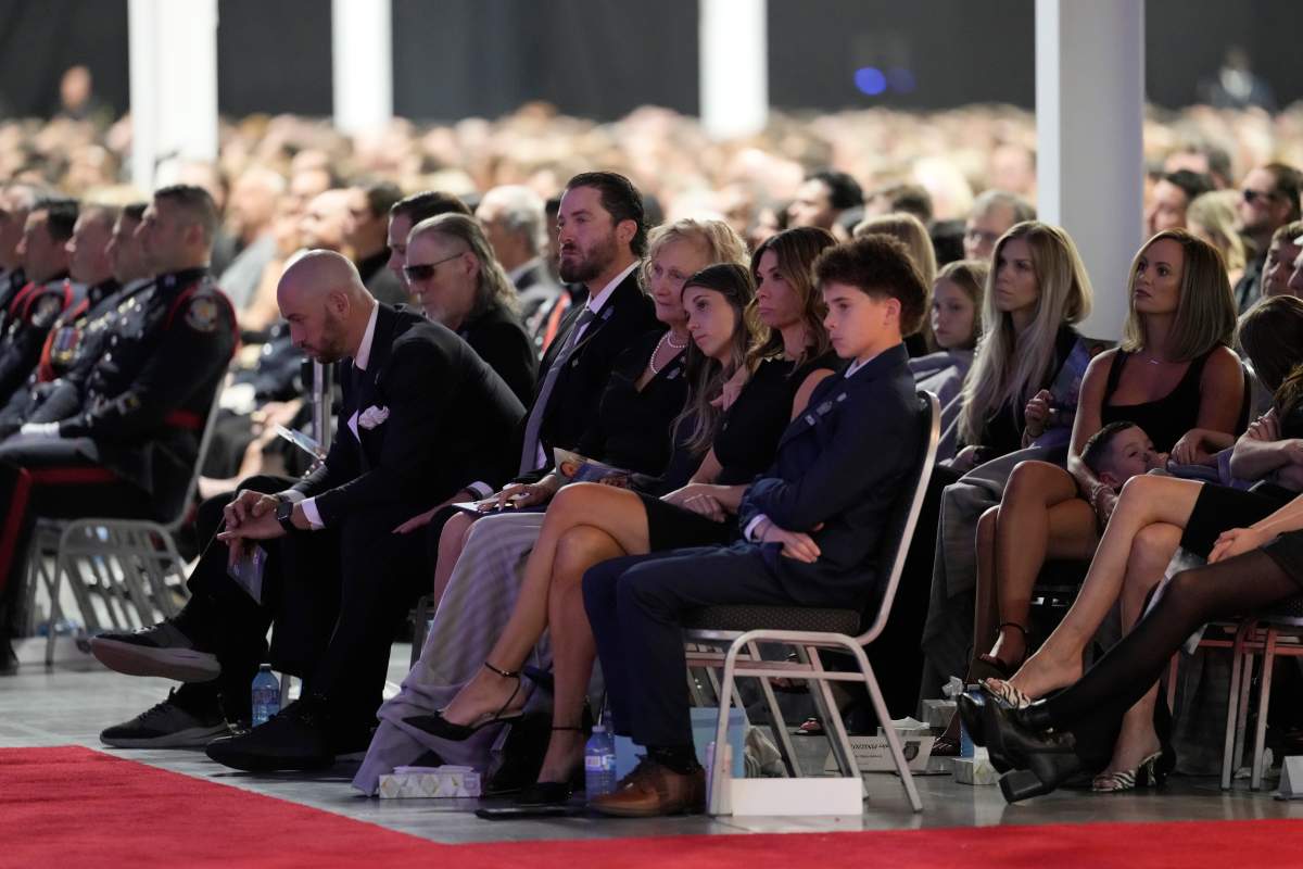 Toronto Police Constable Marc Pinizzotto’s family members attend his funeral in Toronto, on Wednesday, June 24, 2026.