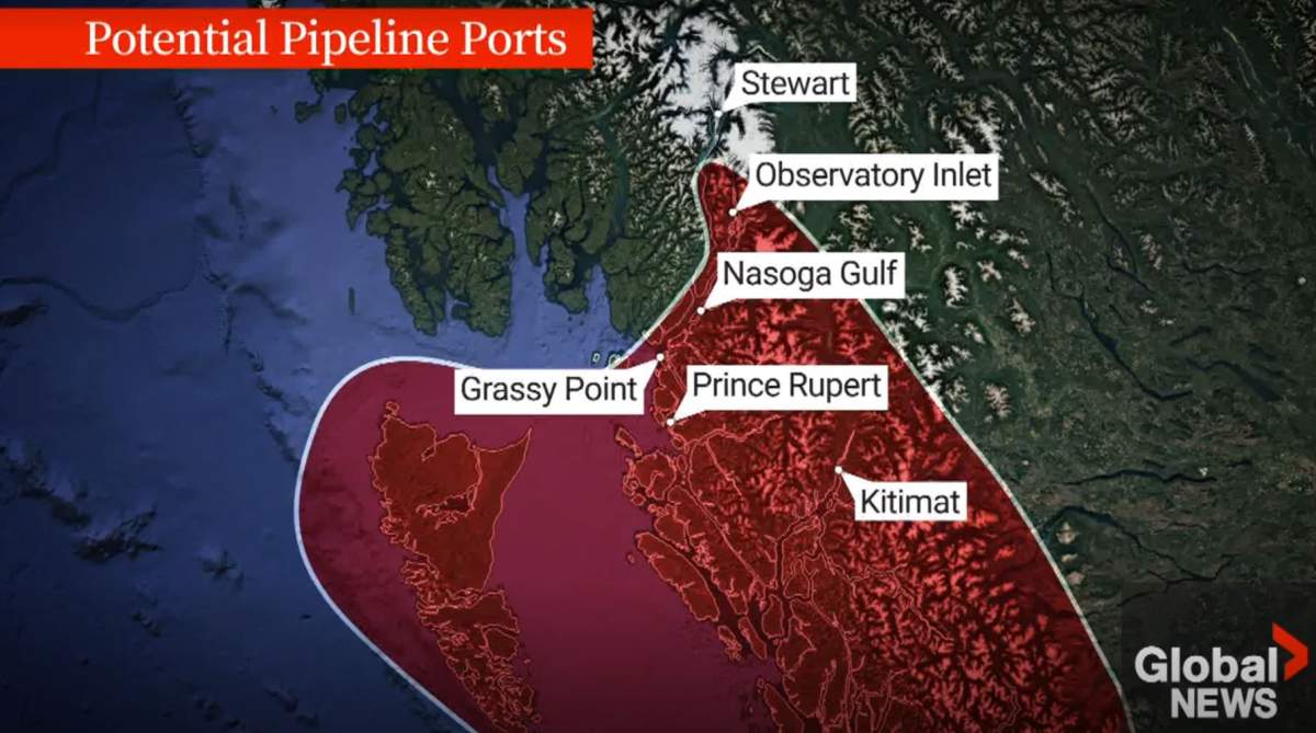 All three of the northern routes for a pipeline, being studied by the Alberta government, would require the lifting of a federal tanker ban.