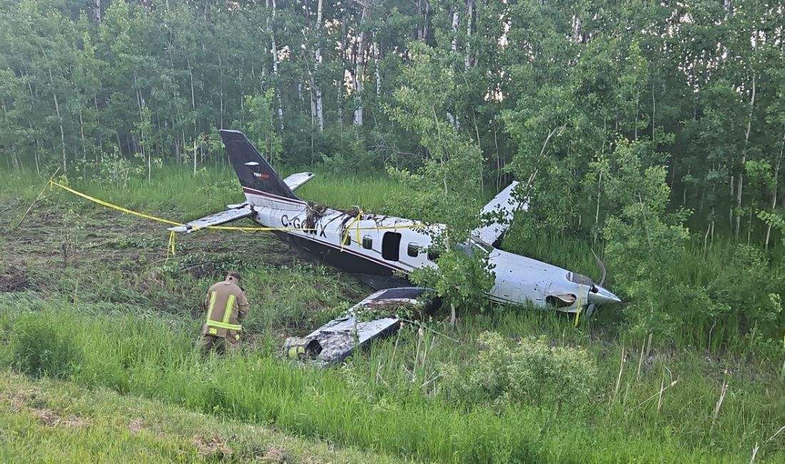 A small aircraft was forced to make an emergency landing while en route to Brandon, Man., the Manitoba RCMP said.