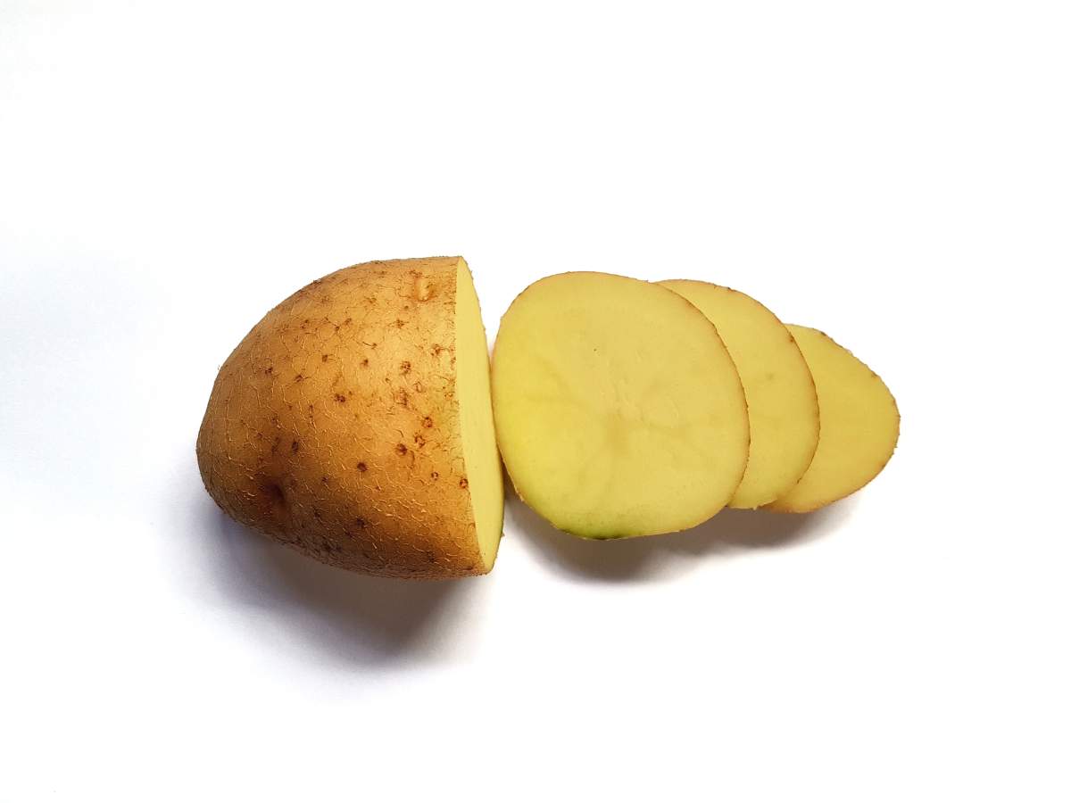 Close-Up Of Potato On White Background.