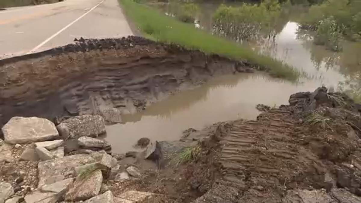 One of the roads in Swan Valley has been cut to relieve pressure following Monday flooding.