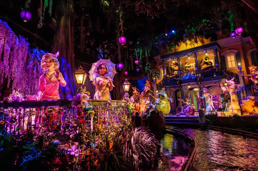 In this handout image released by Disneyland Resort, the general view the opening celebration of Tiana’s Bayou Adventure at Disneyland Park on November 13, 2024 in Anaheim, California.