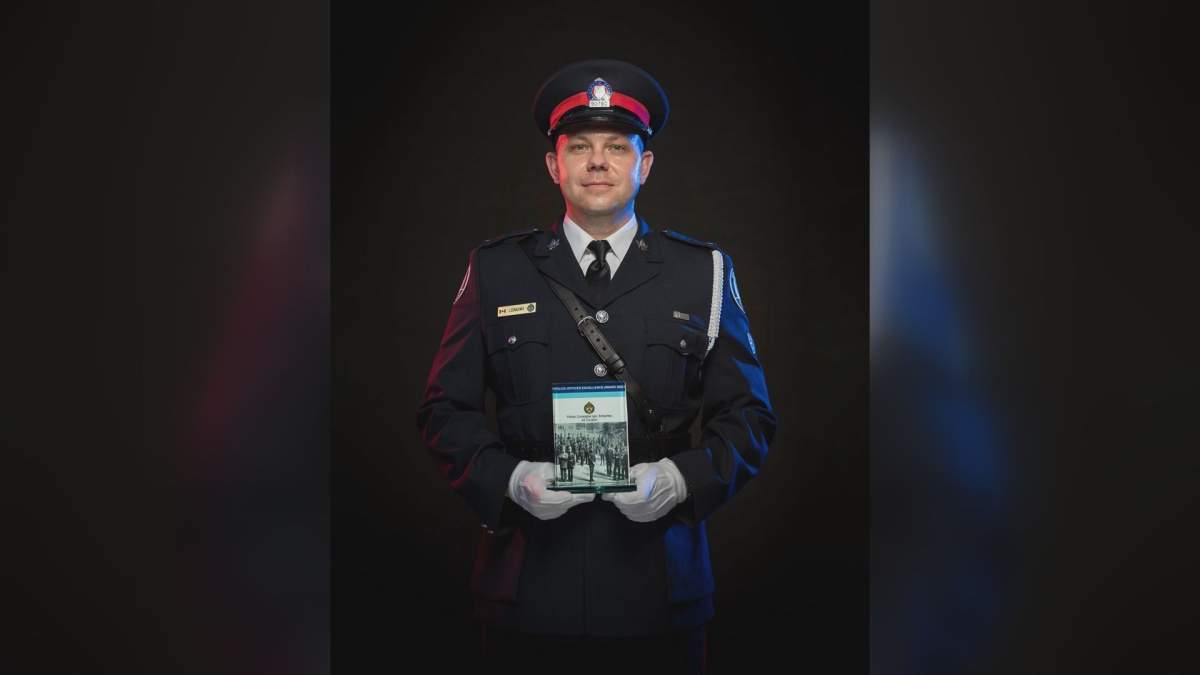 Toronto Police Const. Igor Zdrazhko is pictured after being awarded the 2023 Police Officer of the Year Award.