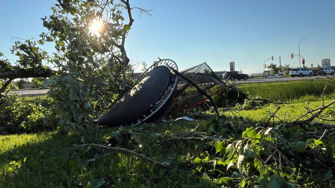 High winds were reported in parts of Winnipeg, ECCC said.