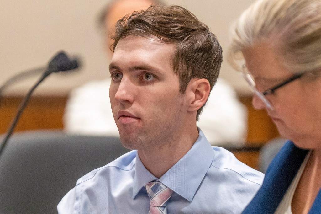 Tyler Robinson, accused in the fatal shooting of Charlie Kirk, appears during a hearing in Fourth District Court in Provo, Utah, Thursday, Dec. 11, 2025.