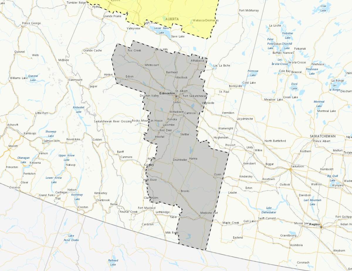 Funnel clouds, landspout tornadoes possible across much of central Alberta - image