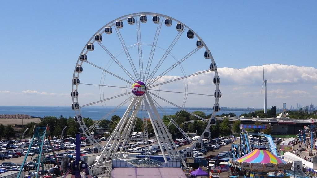 The CNE Superwheel ride is seen at the Canadian National Exhibition, in Toronto, on Friday, Aug. 22, 2025.