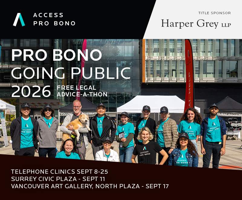 Access Pro Bono’s 19th Annual Pro Bono Going Public, Free Legal Advice-a-Thon proudly supported by Global BC - image
