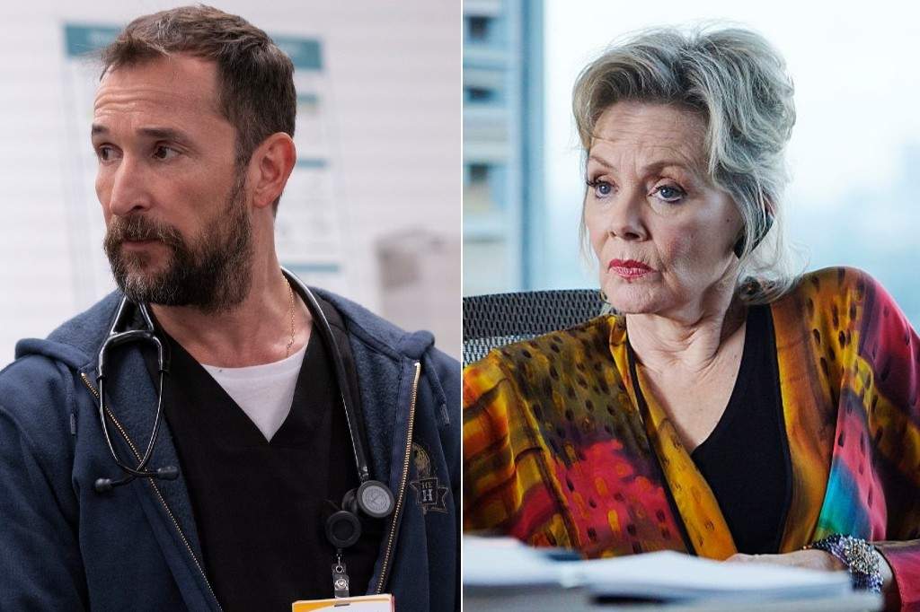 (L-R:) Noah Wyle in a scene from 'The Pitt' and Jean Smart as Katherine Miller in 'Hacks.'