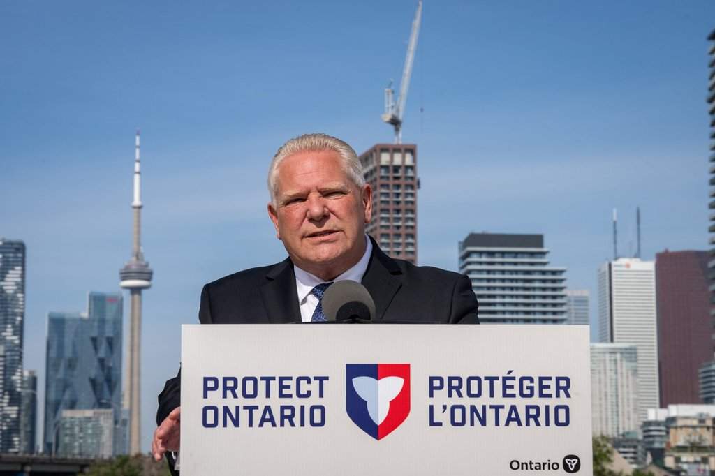 Ontario Premier Doug Ford speaks during an announcement in Toronto on Thursday, June 4, 2026. THE CANADIAN PRESS/Arlyn McAdorey.