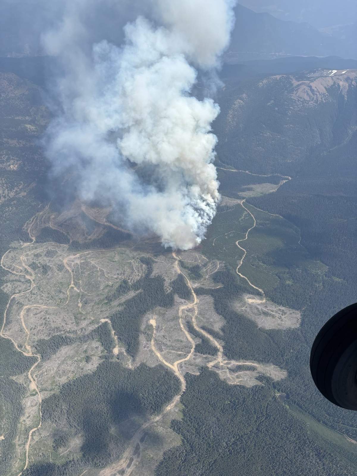 The Bonanza Creek wildfire, burning in the South Chilcotin Mountains Provincial Park. Courtesy of the BC Wildfire Service.