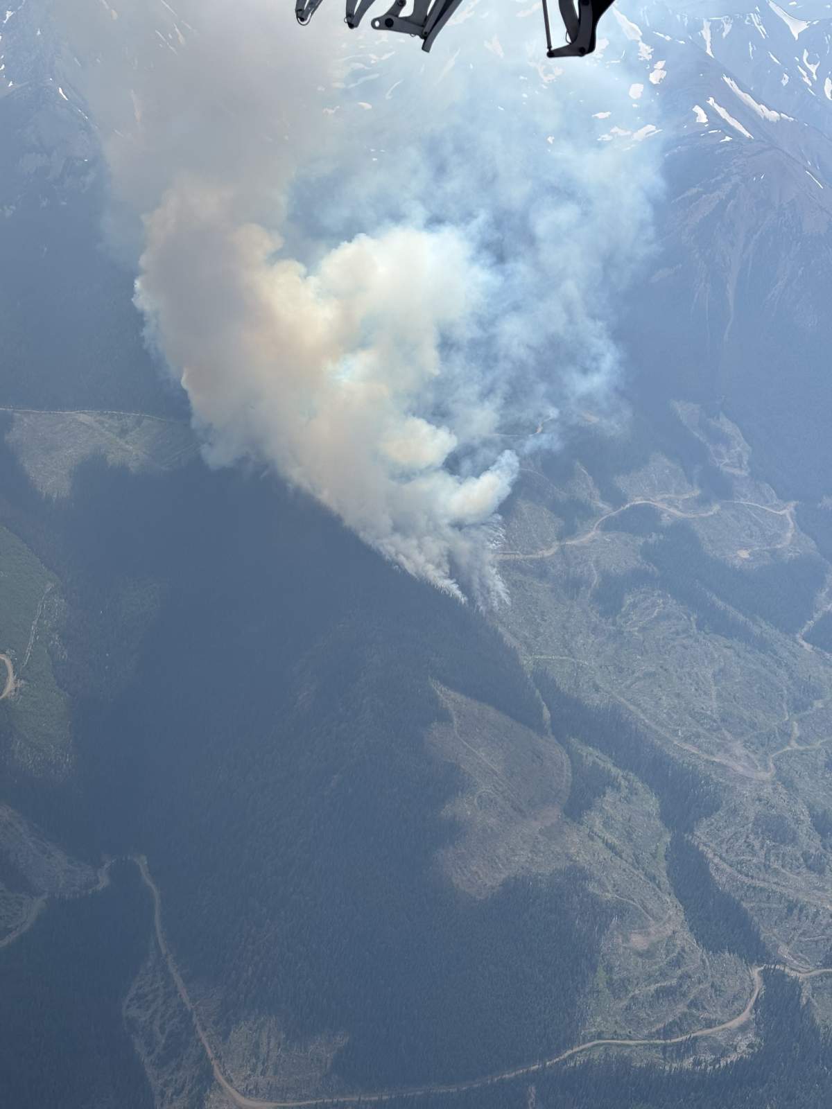 The Bonanza Creek wildfire, burning in the South Chilcotin Mountains Provincial Park. Courtesy of the BC Wildfire Service.