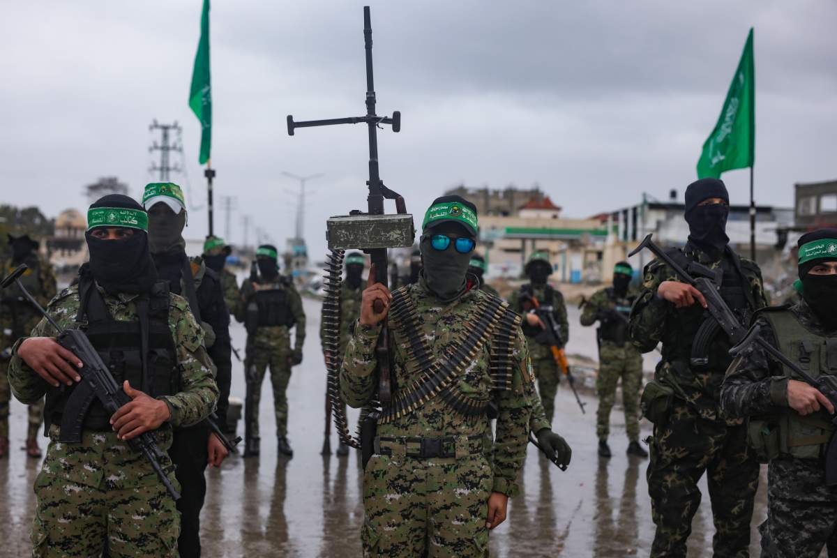 Hamas fighters in Rafah, Gaza, Feb. 22, 2025. (AP Photo/Jehad Alshrafi).