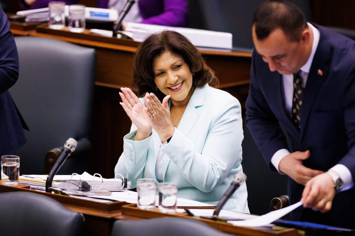 PC MPP Nina Tangri attends question period at Queen’s Park in Toronto on May 13, 2025.