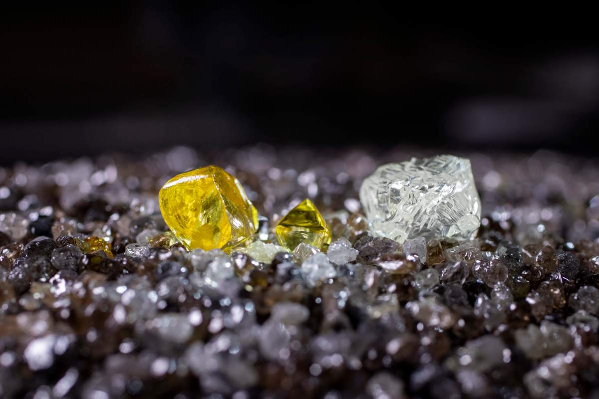 Rough diamonds from the Ekati Diamond mine are shown in this undated handout photo.