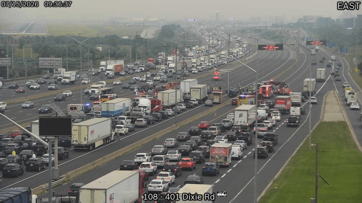 Two people have died and three more are in hospital after a multi-vehicle crash on Highway 401 running through Mississauga.